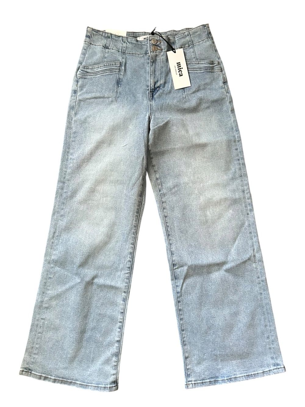 Mica womenâs 31 jeans super high wide legâ light wash ⌠NWT